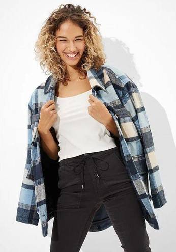 American Eagle AE Oversized Plaid Flannel Coat