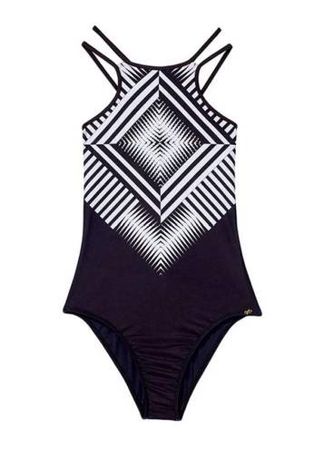 PilyQ New. Black and white beaded swimsuit