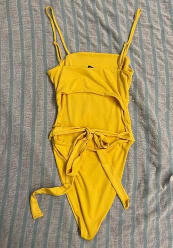 Naked Wardrobe  Swim Canary Yellow One Piece - Small