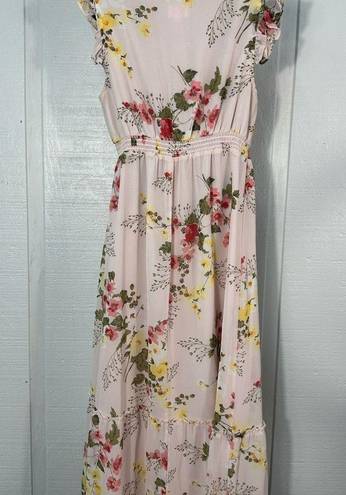 Isabel Maternity  Pink Floral Maxi Dress Size Medium EUC