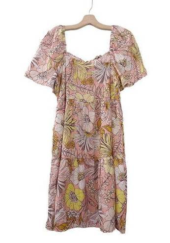 Loft  Ann Taylor Floral Printed Dress Mini Flowers Spring Summer Wedding Guest