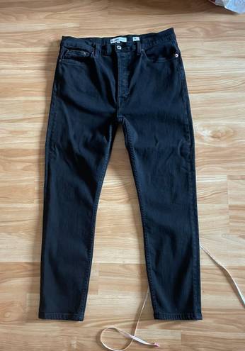 RE/DONE High-Rise Ankle Crop Comfort Stretch Jeans - Sz 32 - Black