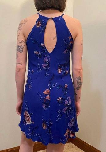 Xhilaration Blue Floral Halter Dress