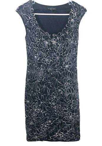 Sue Wong  Black and White Ribbon Swirl Dress Size 4