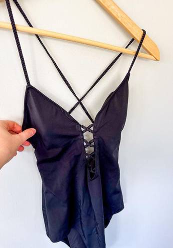 Victoria's Secret  Black Lace Up Swimsuit