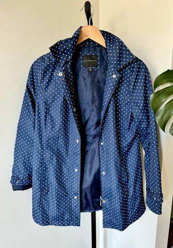 Weatherproof  Garment Polka Dot Blue Rain Jacket