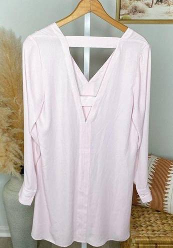 Rebecca Minkoff  Coma Dress Small Pale Pink Cut Out Long Sleeve Shift