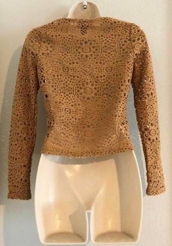 Say What? NWOT  camel colored lace top. Sz Small