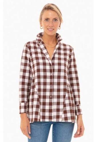 Tuckernuck  Pomander Place Saddle Brown Gingham Scarlett Button Down Blouse