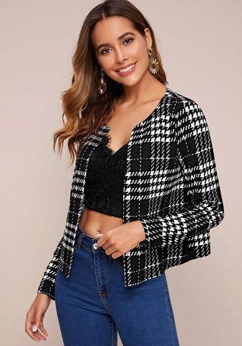 Houndstooth Cardigan Blazer