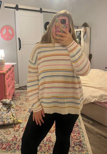 Popsugar Rainbow Cream Sweater