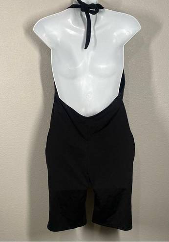 One Piece Black Biker Short Active Wear  Size Large