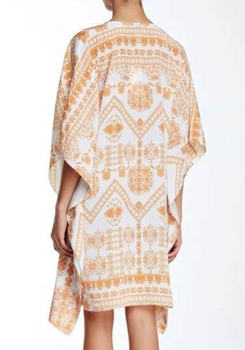 Rococo  Sand White orange tribal print kaftan dress