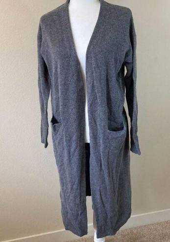 Halogen  Dark Grey Cashmere Blend Duster / Sweater Coat Size Medium