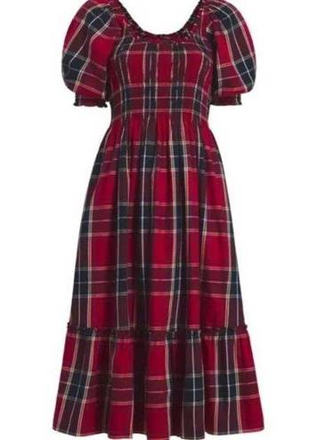 Hill House New  louisa nap dress red tartan cotton