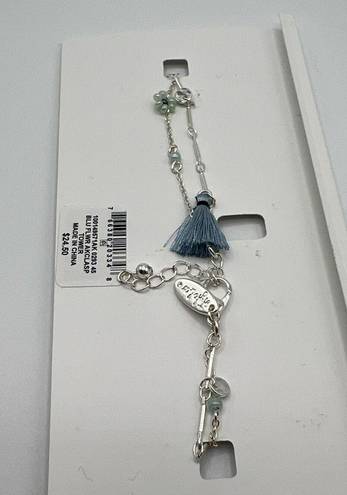 Style & Co  Flower Tassel Double-Row Ankle Bracelet in Silver-Tone NWT MSRP $25