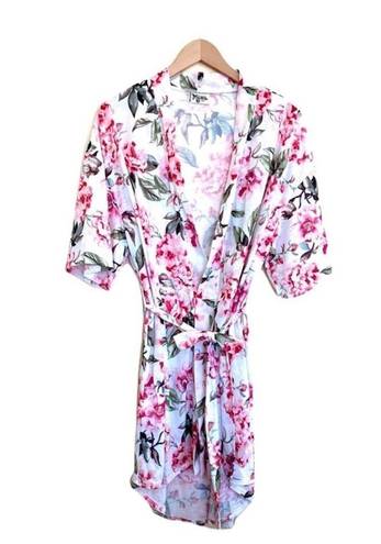 Show Me Your Mumu  Brie Pink Floral Short Sleeve Robe O/S