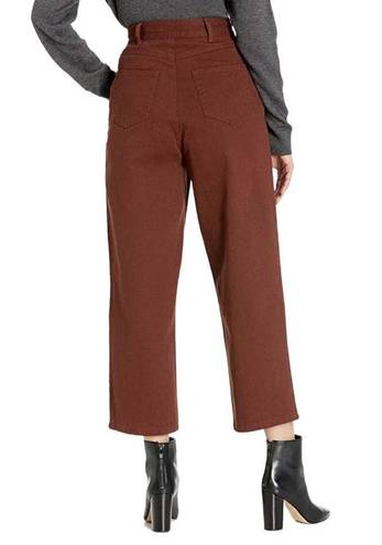 C/MEO COLLECTIVE  Cross Over Wide Leg Cropped Jeans in Mahogany Size 4 NWT