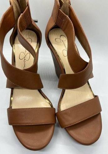 Jessica Simpson  Brown Wedge Sandals Size 9M Strappy