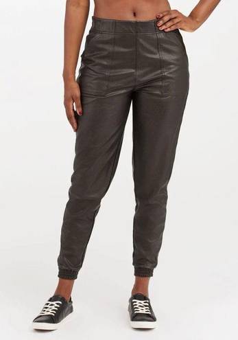 Spanx NWT  Leather Like Faux Leather Noir Black Jogger Pants Size Small