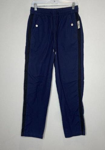 Anthropologie NWT Maeve  Tenley Twill Track Pant Joggers Navy Size Small