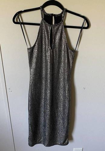 One Clothing  Old Gold Halter Bodycon Mini Dress Women's Size Small