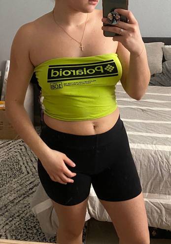 Polaroid Neon Green Tube Top