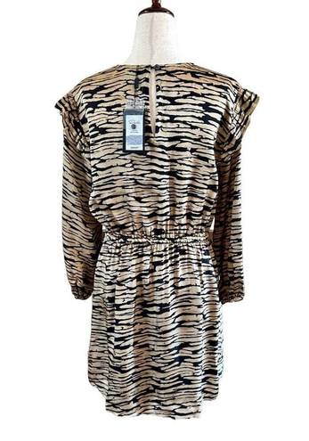 Rails  Ora Abstract Print Long Sleeve Mini Dress in Canyon Tan & Black Small NWT