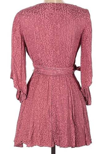 Finders Keepers  Pink Leopard Print Wrap Dress