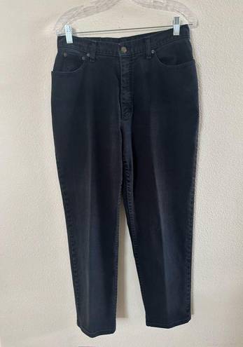 L.L.Bean Vintage  jeans soft black ultra high waisted straight leg mom Jean sz 12