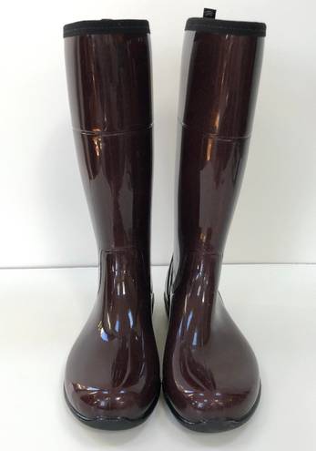 Kamik Womens 10 Ellie Rubber Wellington Rain Boots - Tall, Chocolate, Waterproof, Pull On