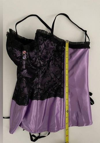 Frederick's of Hollywood Frederick’s of Hollywood Purple & Black Satin Lace Corset top Large