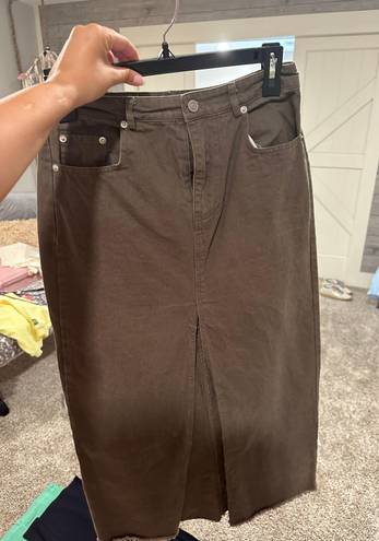 Shop Triple Threads Boutique Brown Denim Skirt Size M