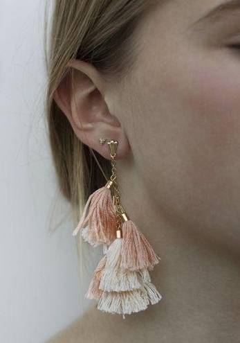 Ettika NWT  daydreamer tassel 18k gold plated earrings