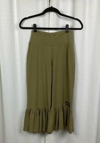 Matilda Jane  Olive Green Big Ruffle Bottom Pants Sz.S