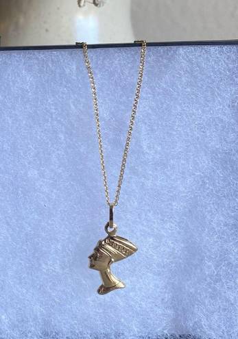 Tehrani Jewelry 14k Real Gold Nefertiti Egyptian Queen Pendant 