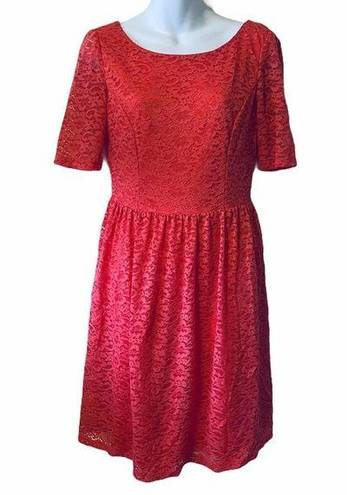 Jessica Simpson  coral lace fit n flare mini dress