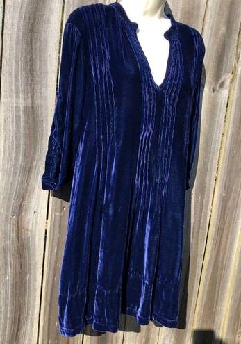 CP Shades  Free People Small Velvet Tunic Dress Silk Top Blue Regina Top S