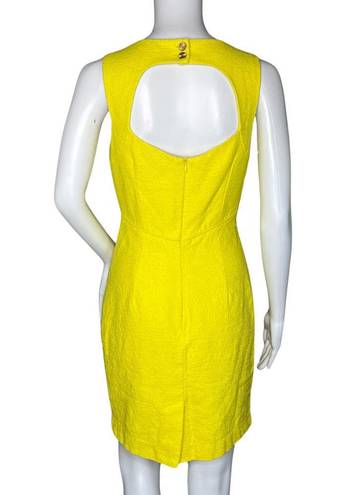 Trina Turk  Dress Womens 2 Yellow Mini Dress Bow Open Back Feminine Colorful