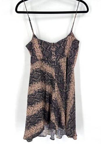 Blue Life  Women's Snake Print Sweetheart Corset V-Neck Mini Dress Brown Medium