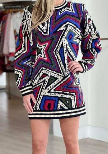 Farm Rio  Star Mini Sweater Dress