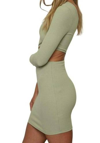 Blue Blush  One Shoulder Cutout Mini Dress Olive Green Size Medium NWT