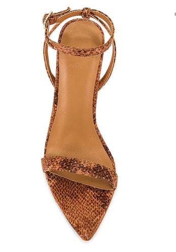 Michael Costello  Tan Snake Ankle Strap Sandal SIZE 7 Rhea Heel Python Stiletto