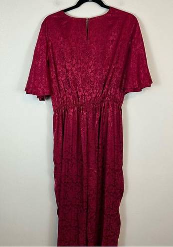 Krass&co NY& . | Front Twist Detail Jumpsuit in Satin Tea Berry Size Large NWT