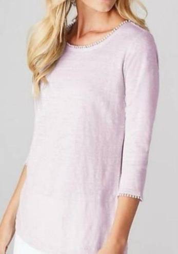 J.Jill  Love Linen Pale Orchid Linen Sweater Sz.L NWT