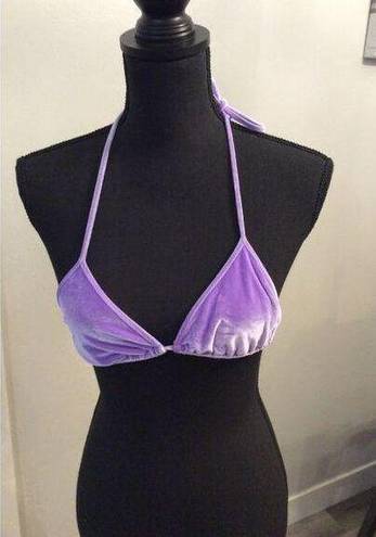 Triangl Small S Purple Bikini top swim wear Velvet feel Womens