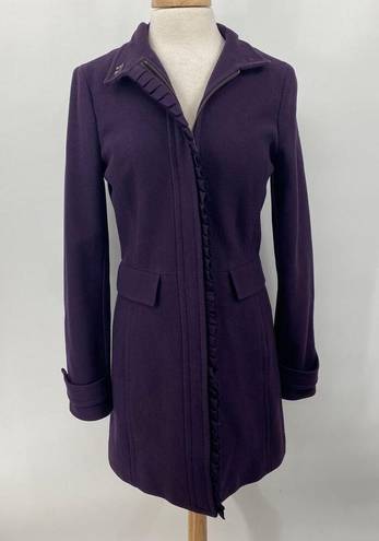 Banana Republic  Italian Wool Blend Peacoat Ruffle Detail Womens size Small Tall