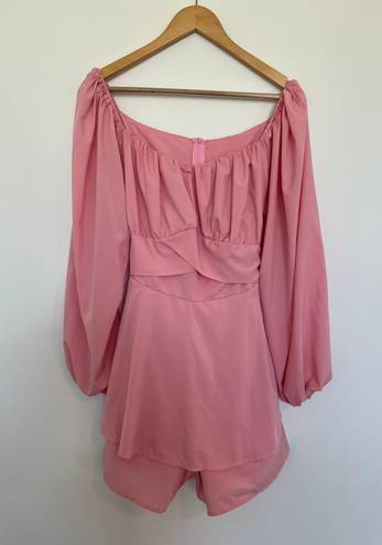 Pink Long Sleeve Dressy Romper Size L