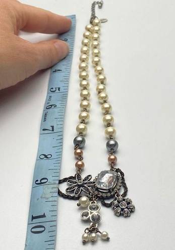 American Eagle  AEO Pearl Rhinestone Pendant Necklace