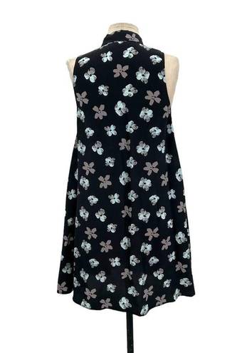 Equipment  Mina Petunia Printed Dress Black Floral Silk Size XS